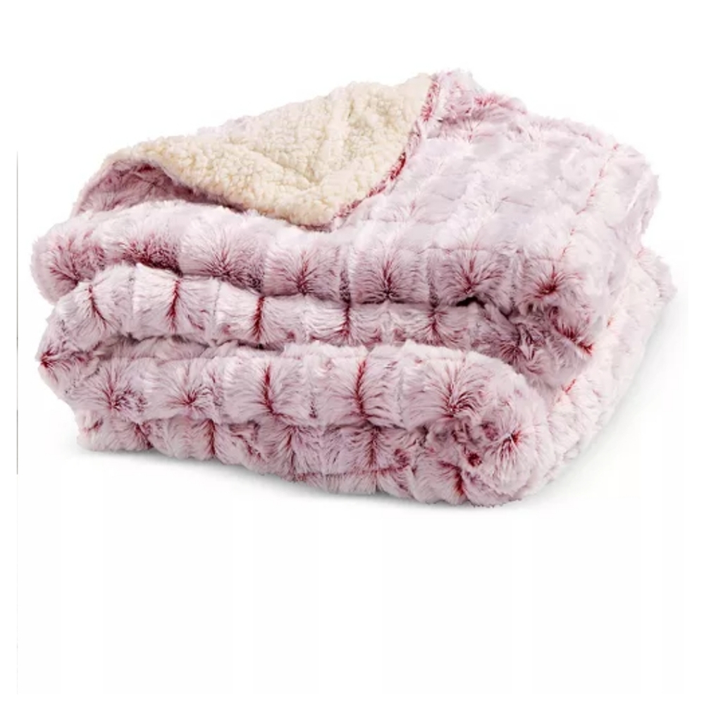 Reversible micromink to sherpa tie dye throw